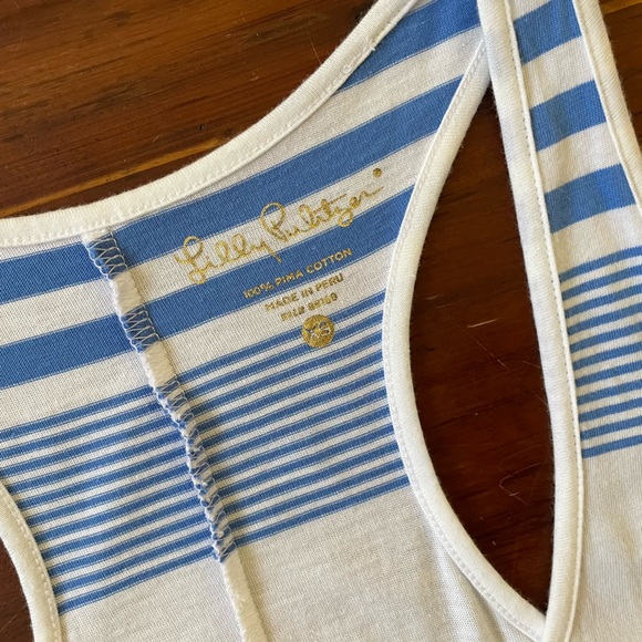 Lilly Pulitzer Melle Sleeveless Racerback Dress in Bay Blue Coconut Stripe - Picture 9 of 13